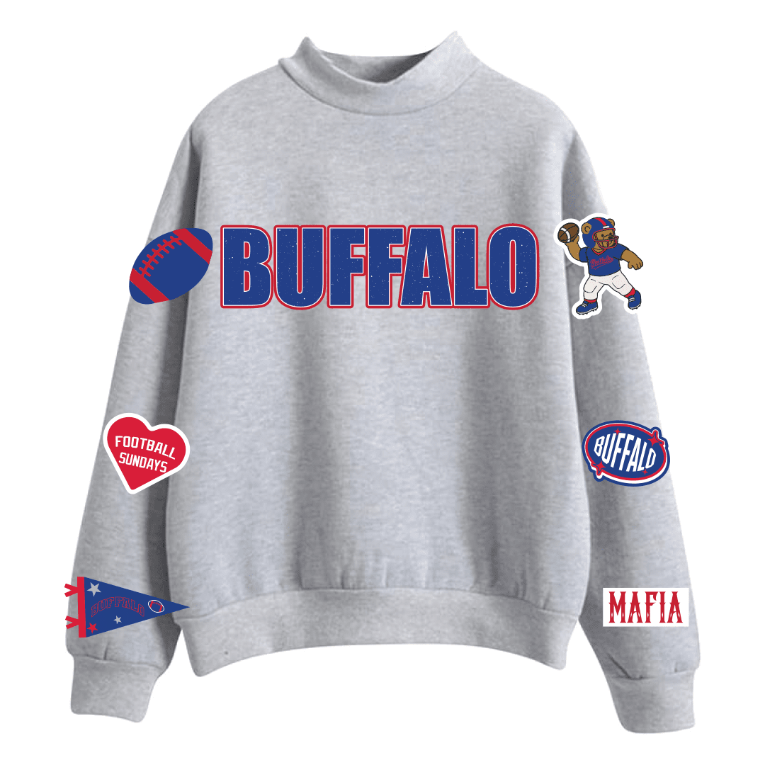 Buffalo Football Mock-Neck Fleece – BROdenim