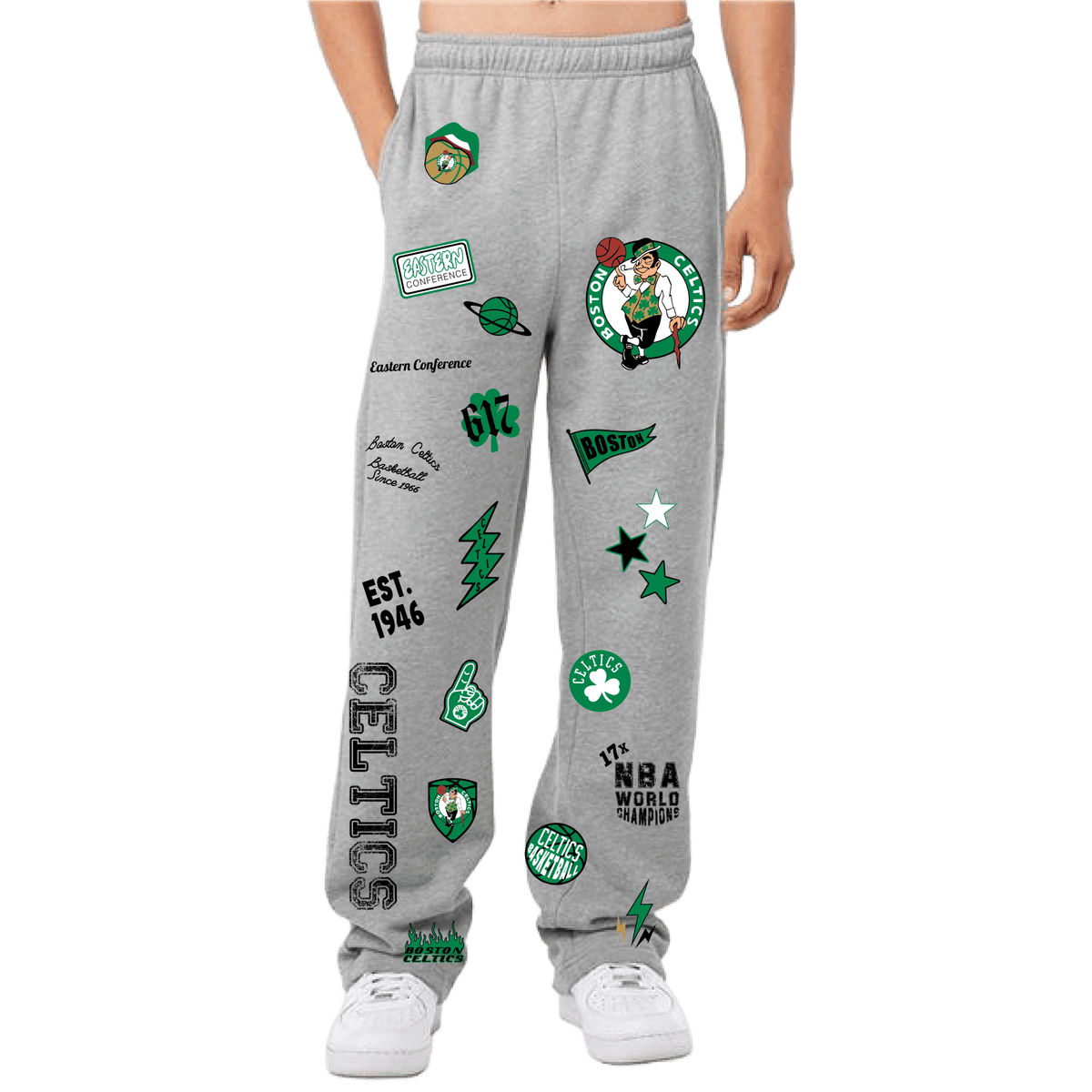 Boston Celtics Scatter Scrapbook Sweats - BROdenim