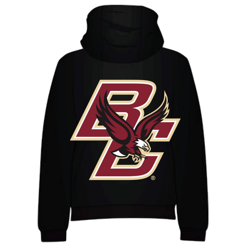 Boston College Pre - Patched Black Hoodie (BC Back) - BROdenim