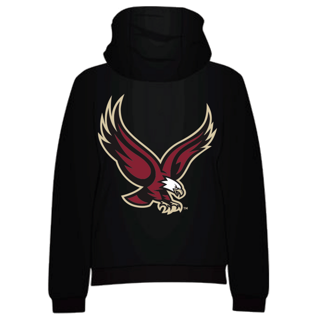 Boston College Pre - Patched Black Hoodie (Eagle Back) - BROdenim