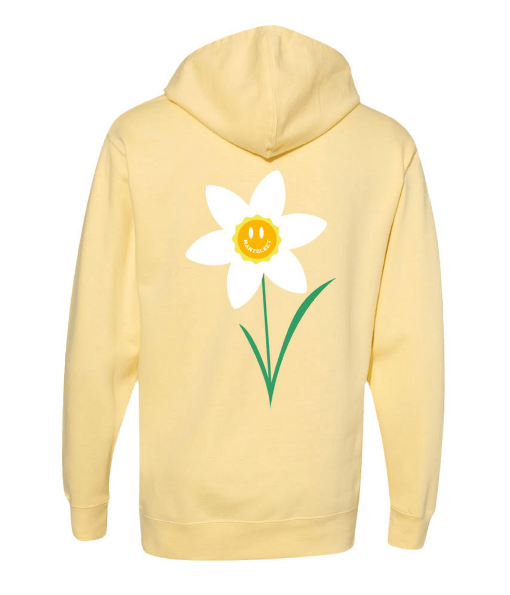 Daffodil Flower Smiley Hoodie - BROdenim