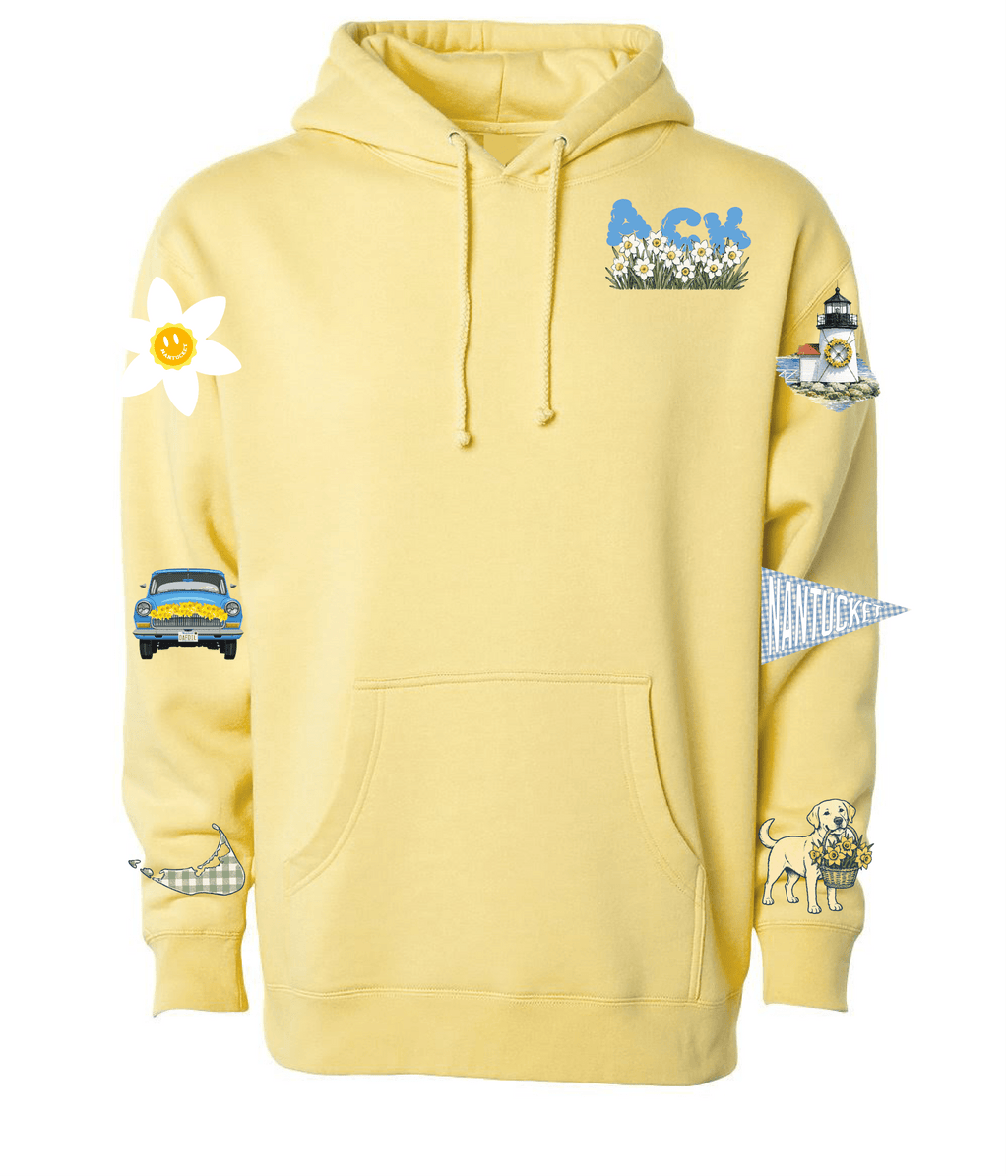 Daffodil Flower Smiley Hoodie - BROdenim