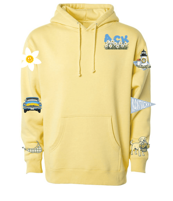 Daffodil Flower Smiley Hoodie - BROdenim