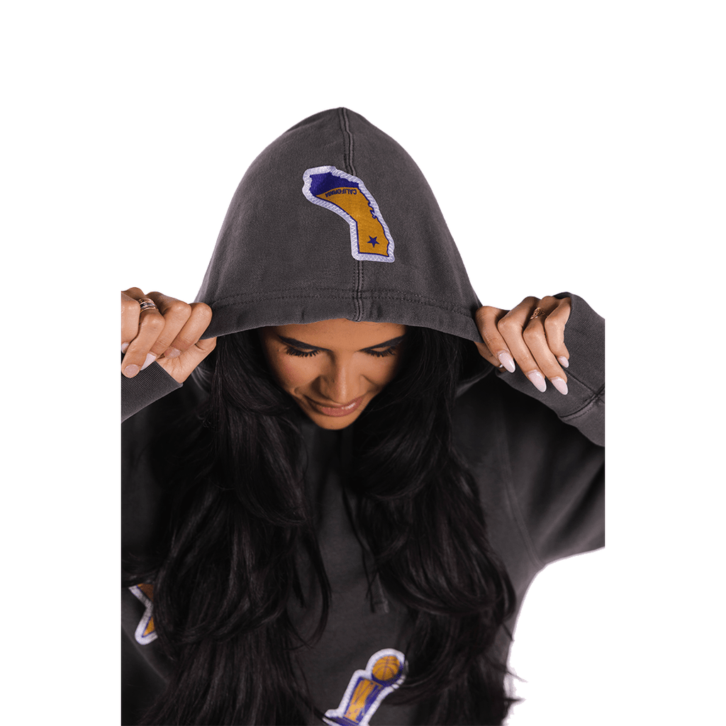 LA Lakers Scatter Patch Pigment Black Hoodie - BROdenim