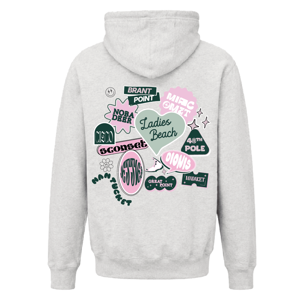 Nantucket Pink & Green Sticker Hoodie - BROdenim