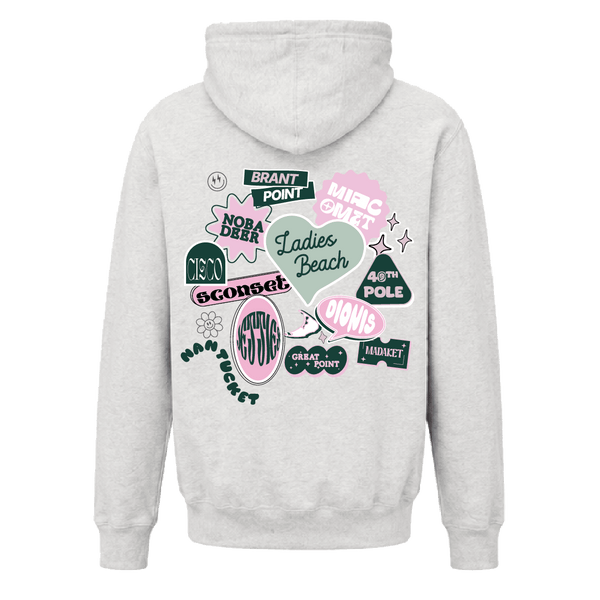 Nantucket Pink & Green Sticker Hoodie - BROdenim