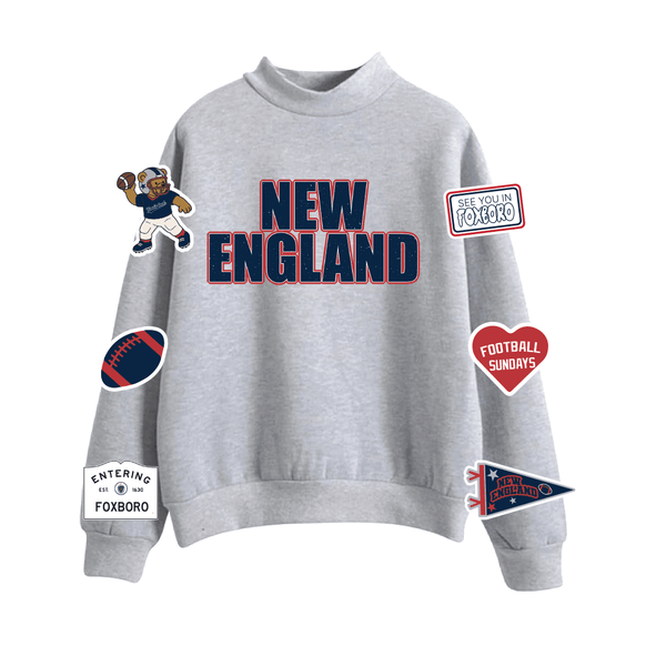 New England Football Mock - Neck Fleece - BROdenim