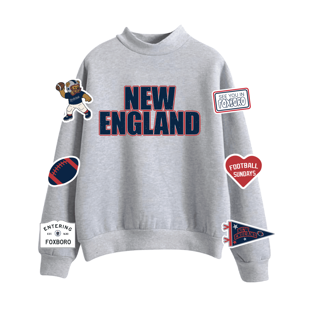 New England Football Mock-Neck Fleece – BROdenim