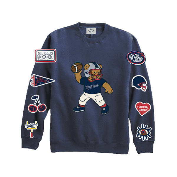 New England Football Teddy Bear Crew Neck - BROdenim