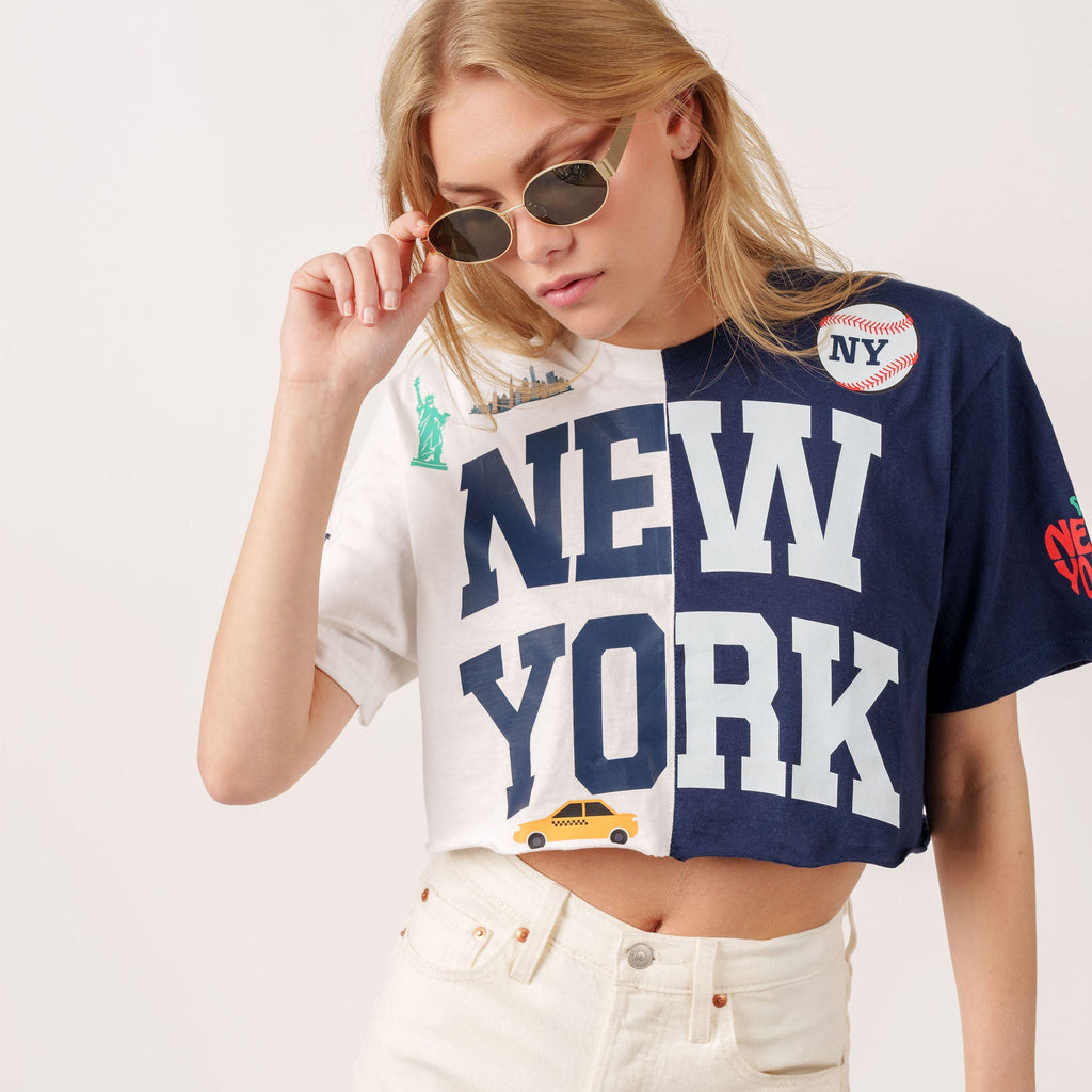 New York Cropped Split Tee - BROdenim