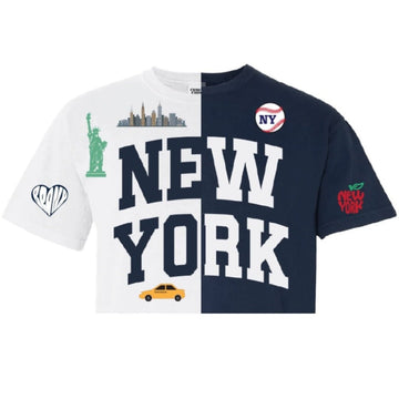 New York Cropped Split Tee - BROdenim