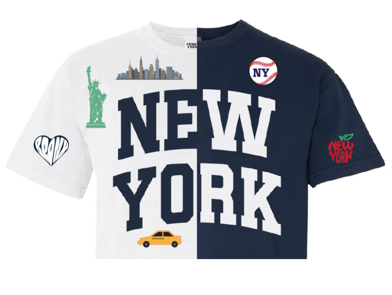 New York Cropped Split Tee - BROdenim