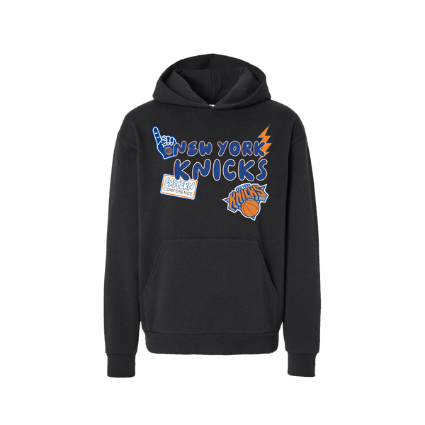New York Knicks Bubble Letter Black Hoodie - BROdenim