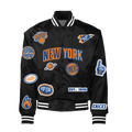 New York Knicks Patched Out Satin Bomber - BROdenim