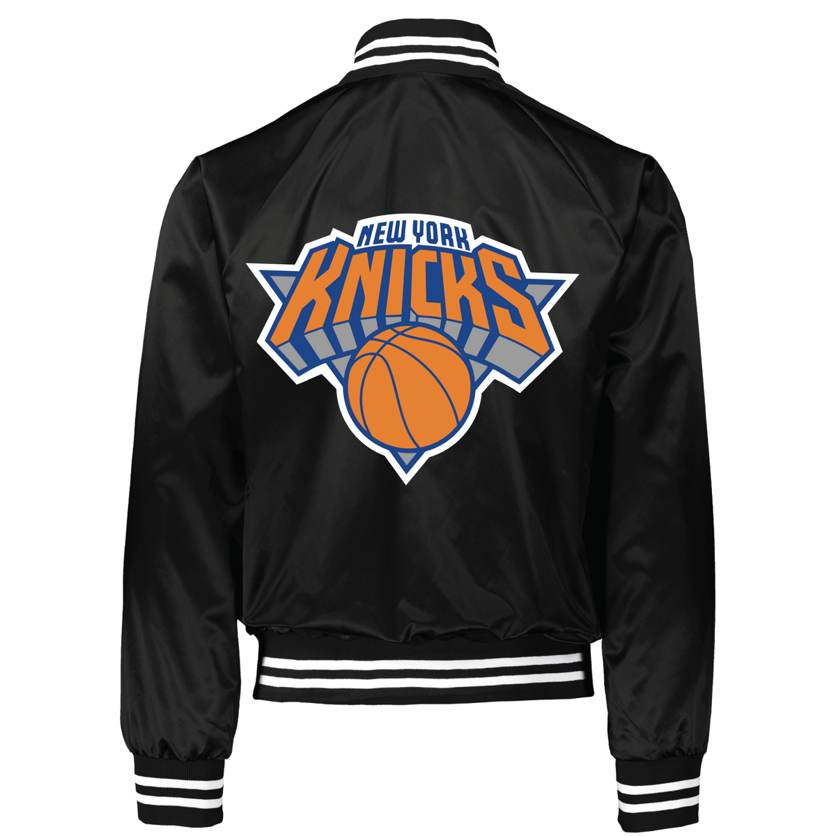 New York Knicks Patched Out Satin Bomber - BROdenim