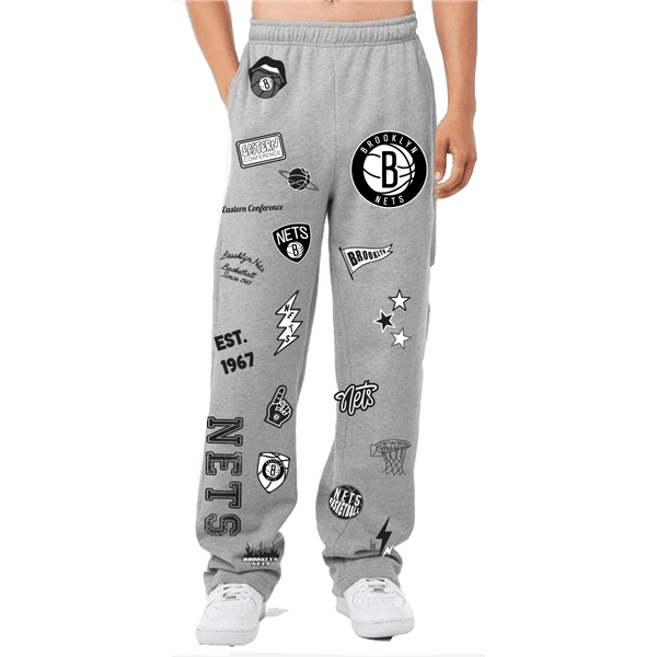 Scatter Scrapbook Straight Leg Sweatpants Brooklyn Nets - BROdenim