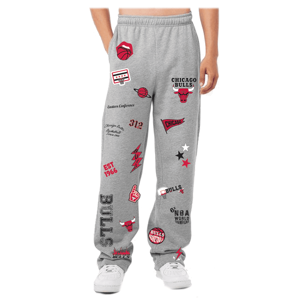 Scatter Scrapbook Straight Leg Sweatpants Chicago Bulls - BROdenim