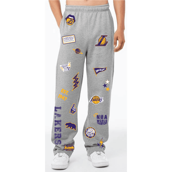 Scatter Scrapbook Straight Leg Sweatpants LA Lakers - BROdenim