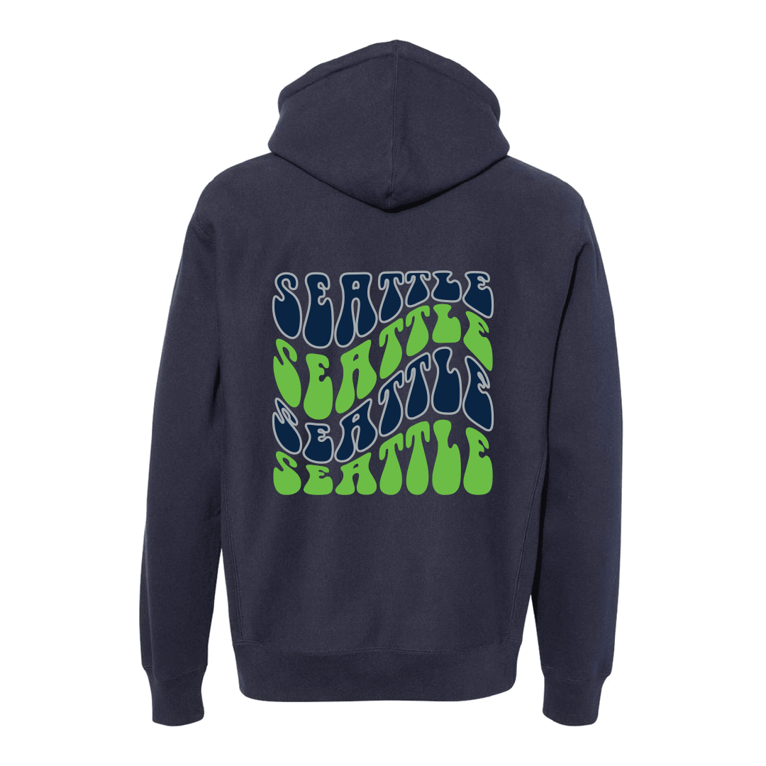Seattle Football Cursive Swirl Hoodie - BROdenim